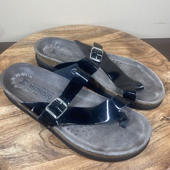 Mephisto Helen Classic Womens Size 40 9.5‎ Slip On Leather Sandals - Picture 1 of 10